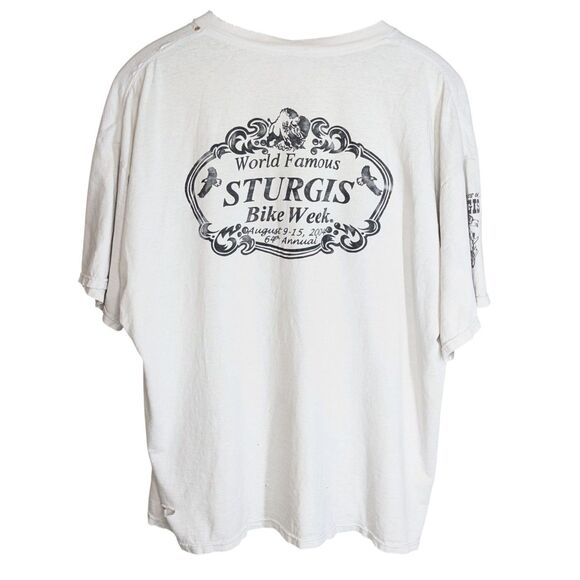 Vintage Thrashed Sturgis 2004 Motorcycle T Shirt Sz 3XL Cotton Made in USA 64th - Picture 2 of 16